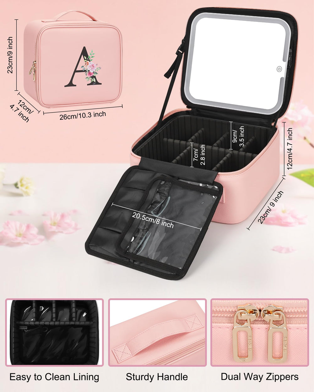 Relavel adjustable compartments with professional brush section keeps tools neat.