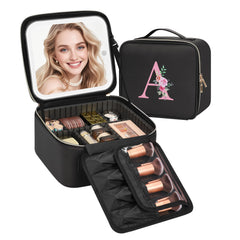 Relavel Initial makeup bag front with silk-printed initial design for personalization.