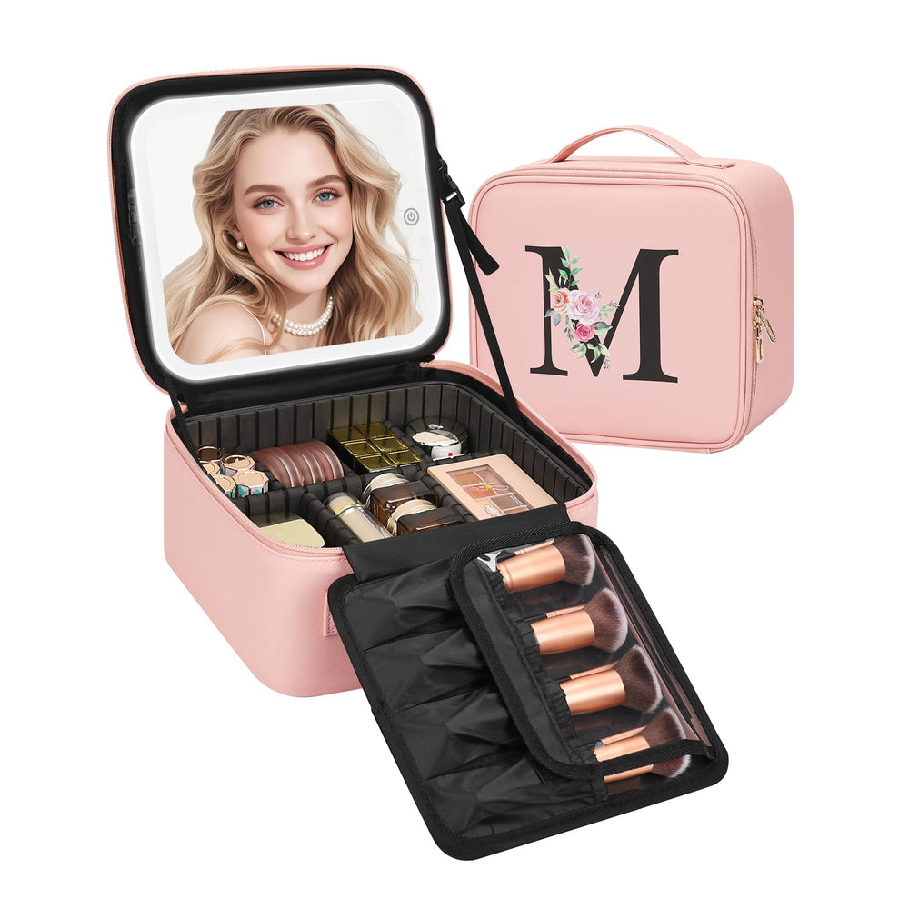 Relavel initial makeup bag with LED mirror for on-the-go touch-ups.