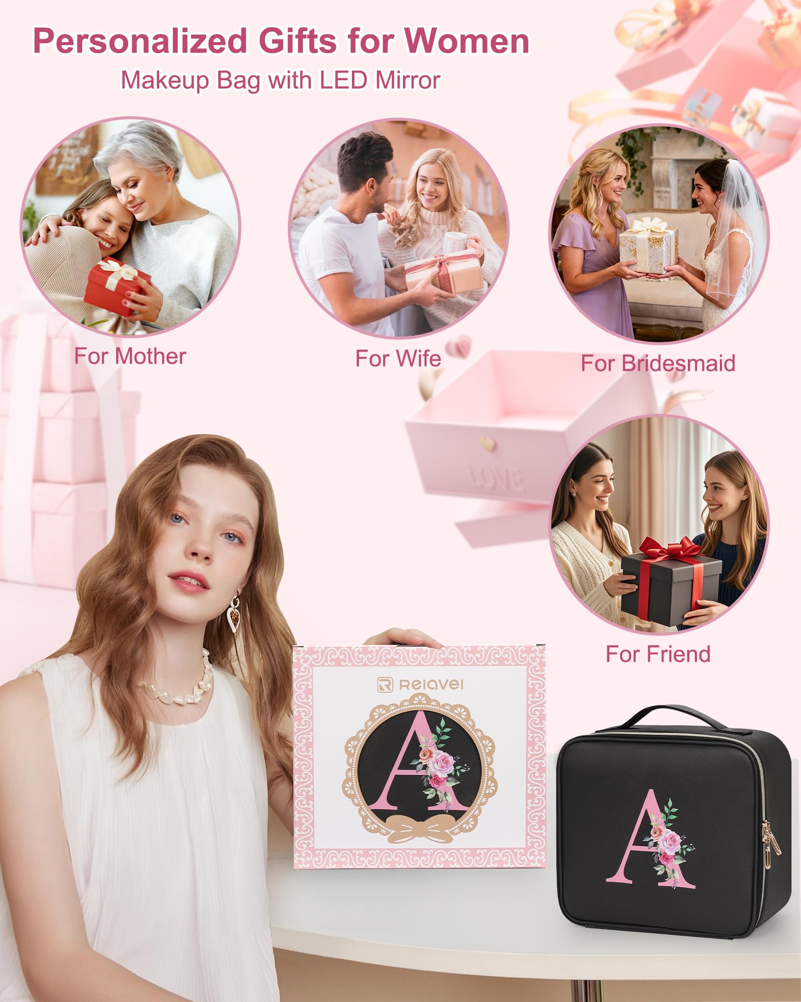 Relavel personalized initial design on front adds a meaningful touch for gifting
