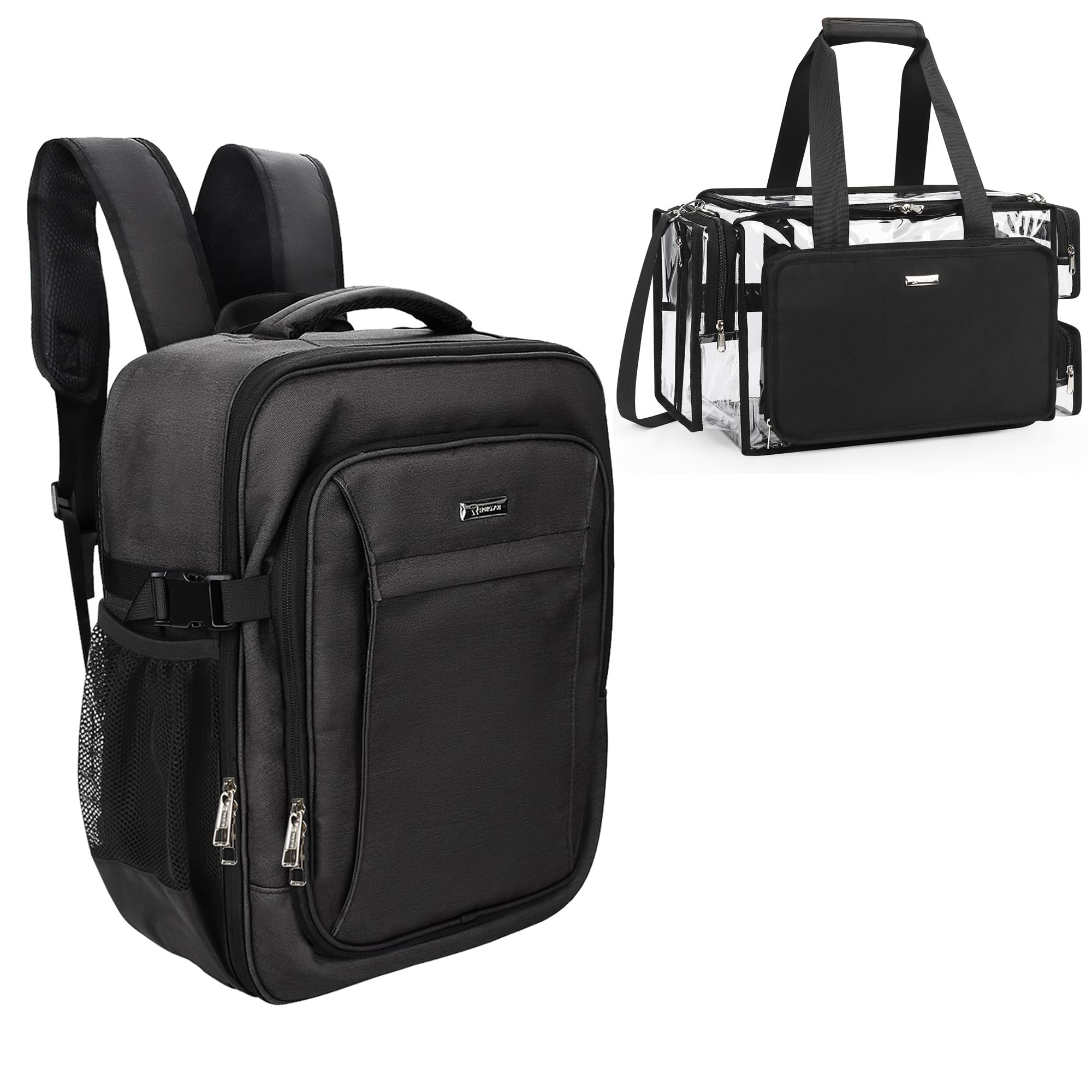 Relavel pro makeup case backpack with ergonomic straps for comfortable transport.