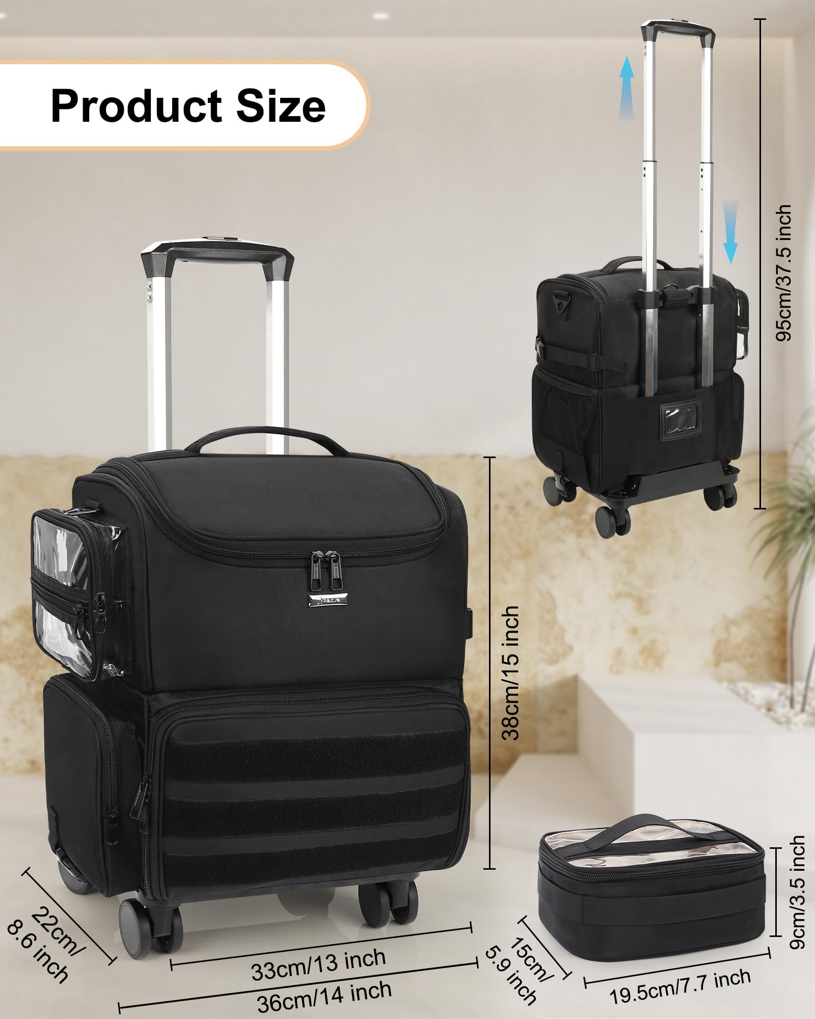 Relavel locking handle ensures secure travel during shoots.