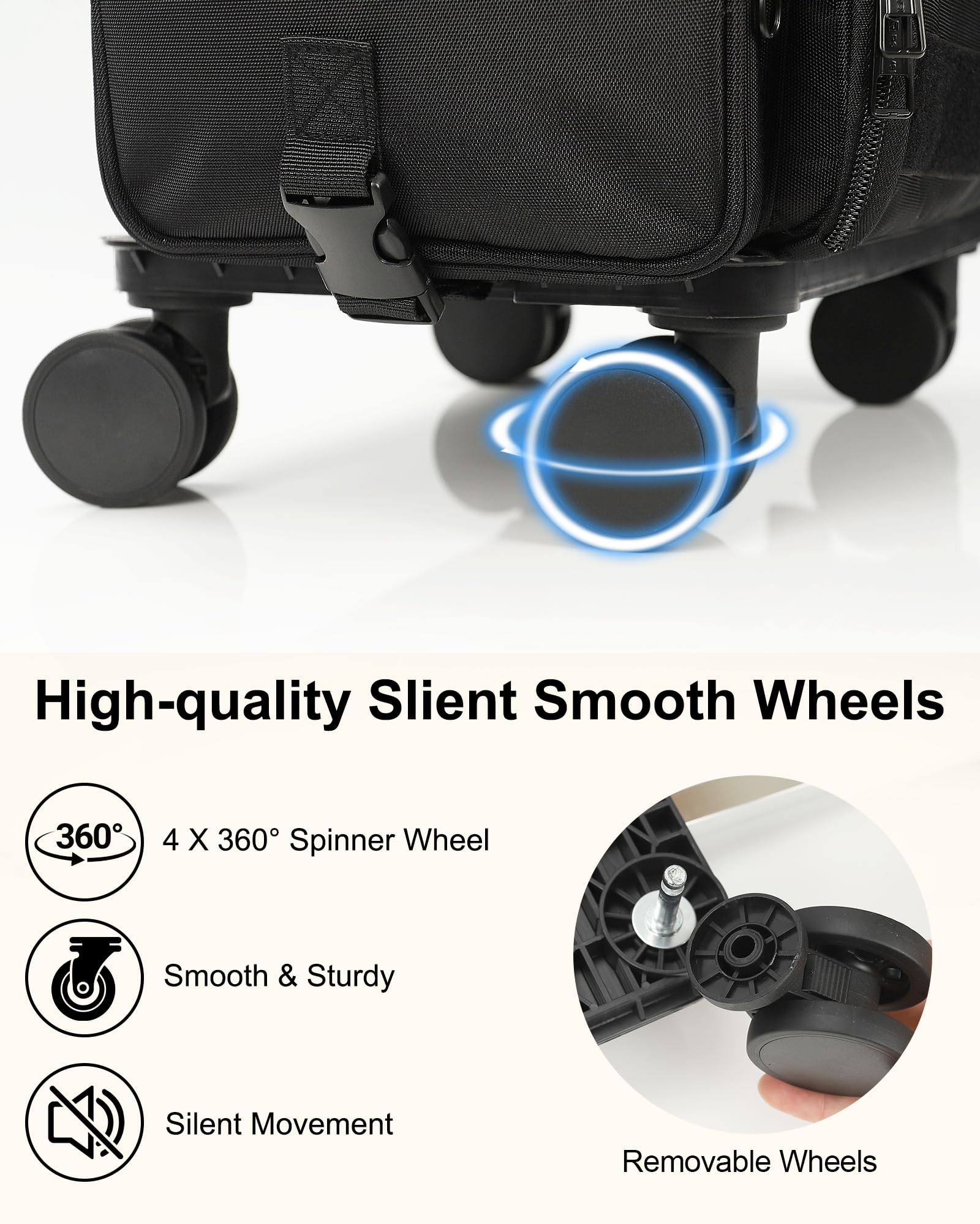 Relavel top flap with brush slots for quick, organized access.