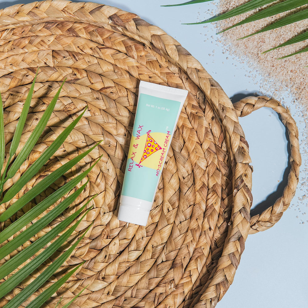 Relax and Wax No Scream Cream being applied to skin for smoother waxing sessions.