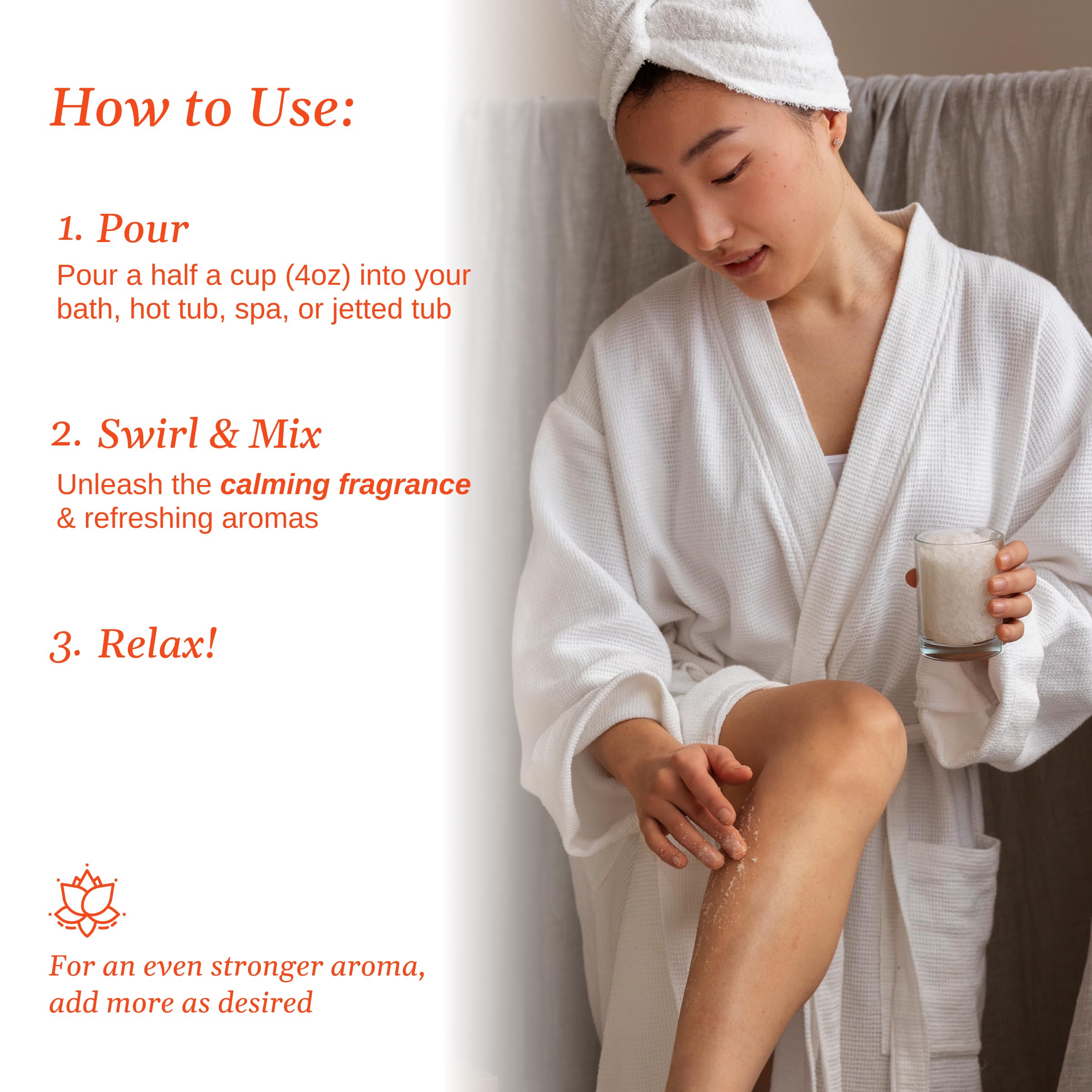 Relax Spa and Bath spa-safe formula dissolves clear without residue.