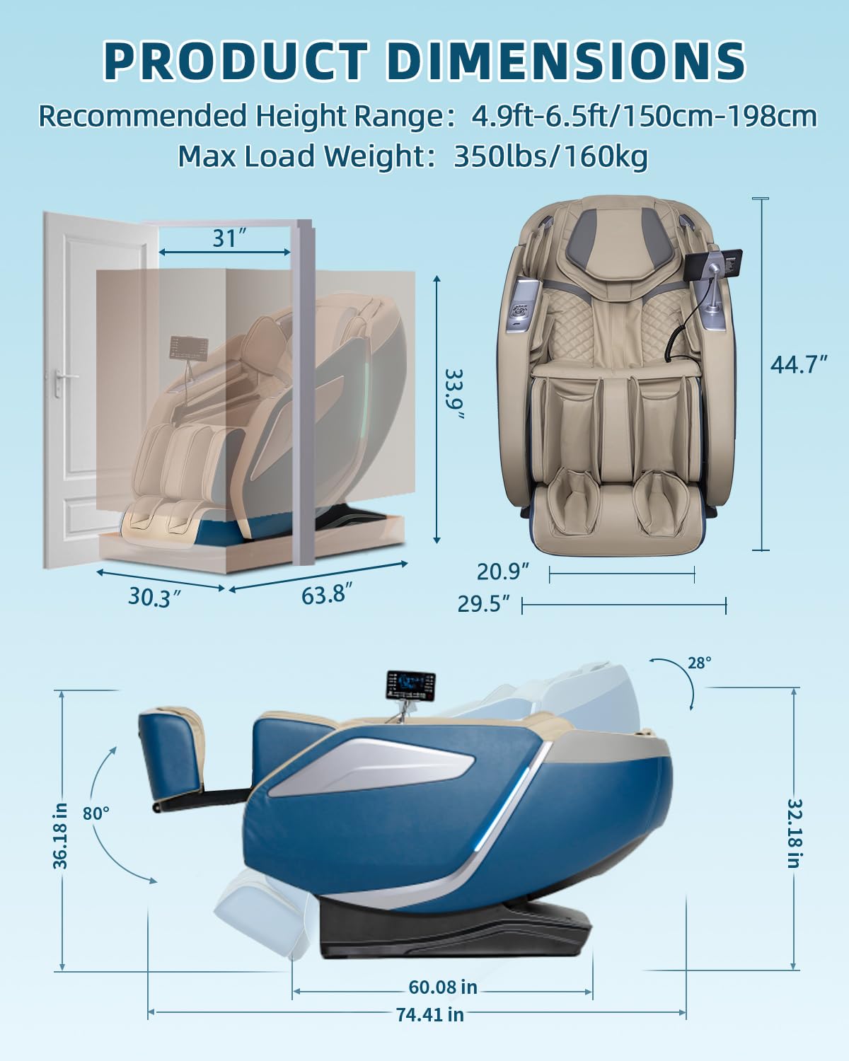 RelaxRelife body-detect personalization interface adjusts shoulder position for a tailored massage.