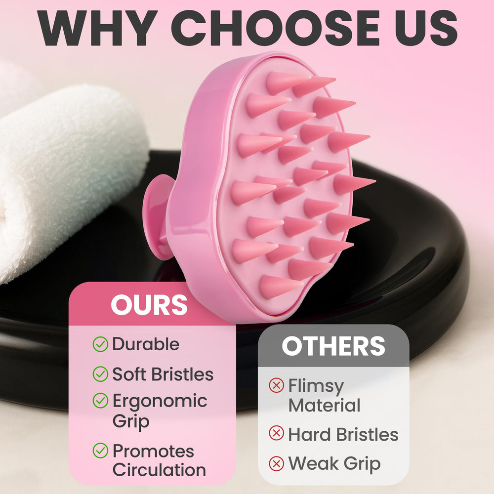 RELAXXO wet-dry use brush ideal for shower routines and relaxing scalp massage.