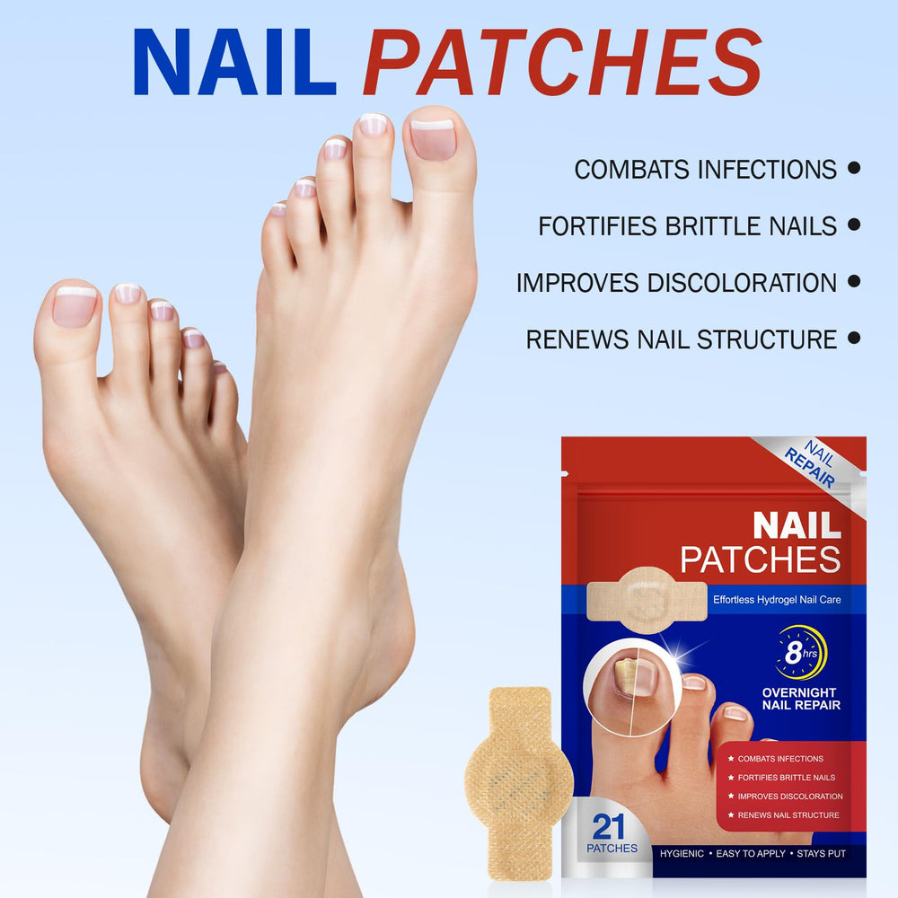 ReliCo patch aiding thickened nails toward normalization.
