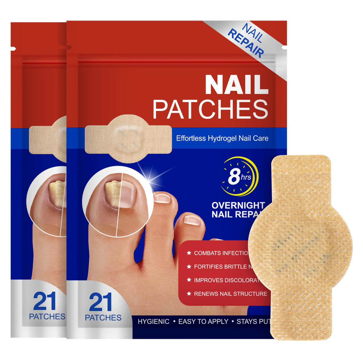 ReliCo Nail Treatment Patches pack for discreet at-home nail care and maintenance.
