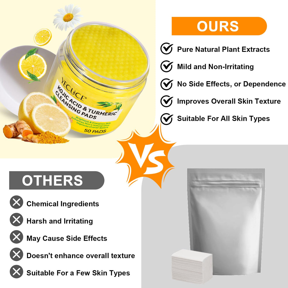 ReliCo Turmeric cleansing pad gentle formula with vitamins B5 and C for hydration.