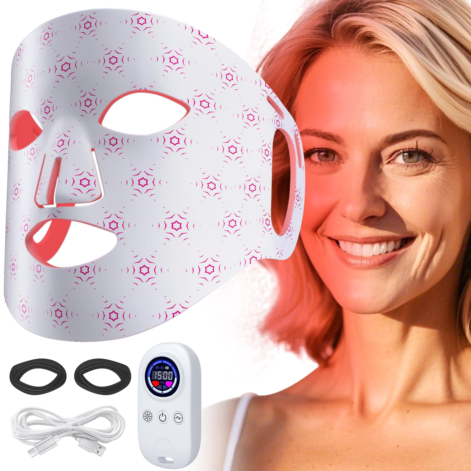 ReLuien red light mask front view showing at-home skin rejuvenation potential