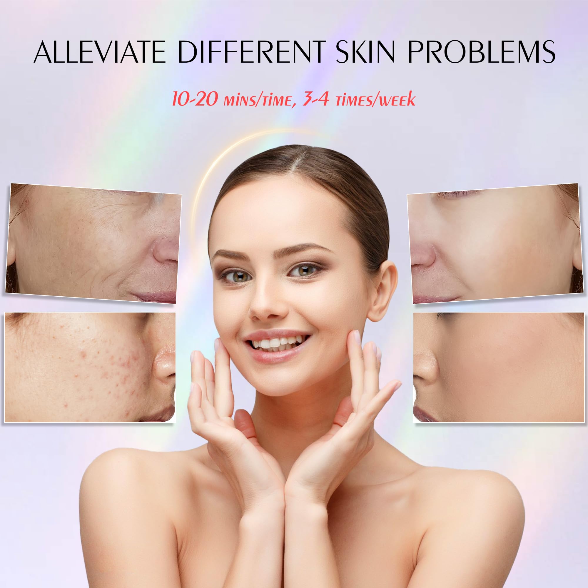 Reluien red light mask soft silicone material for skin-friendly use.
