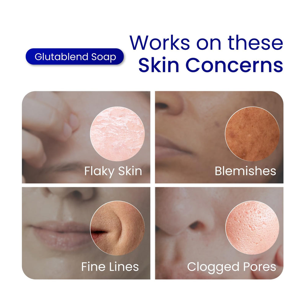 Relumins Glutablend bar used on the body for smooth cleansing.