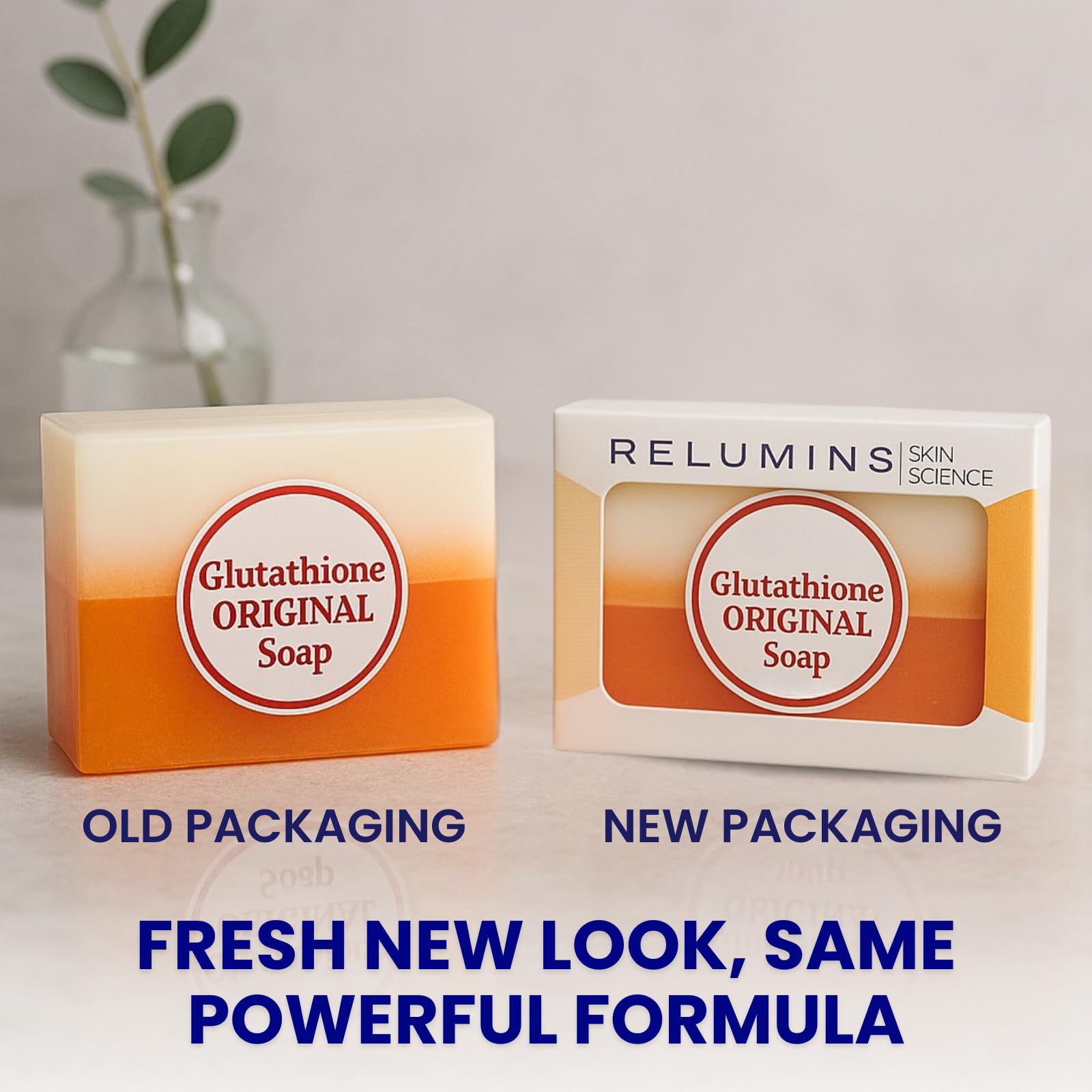 Relumins glutathione soap bar closeup shows rich texture for gentle exfoliation