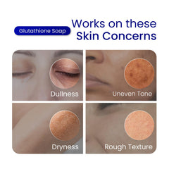 Relumins glutathione soap bar closeup emphasizes velvety soft skin after use