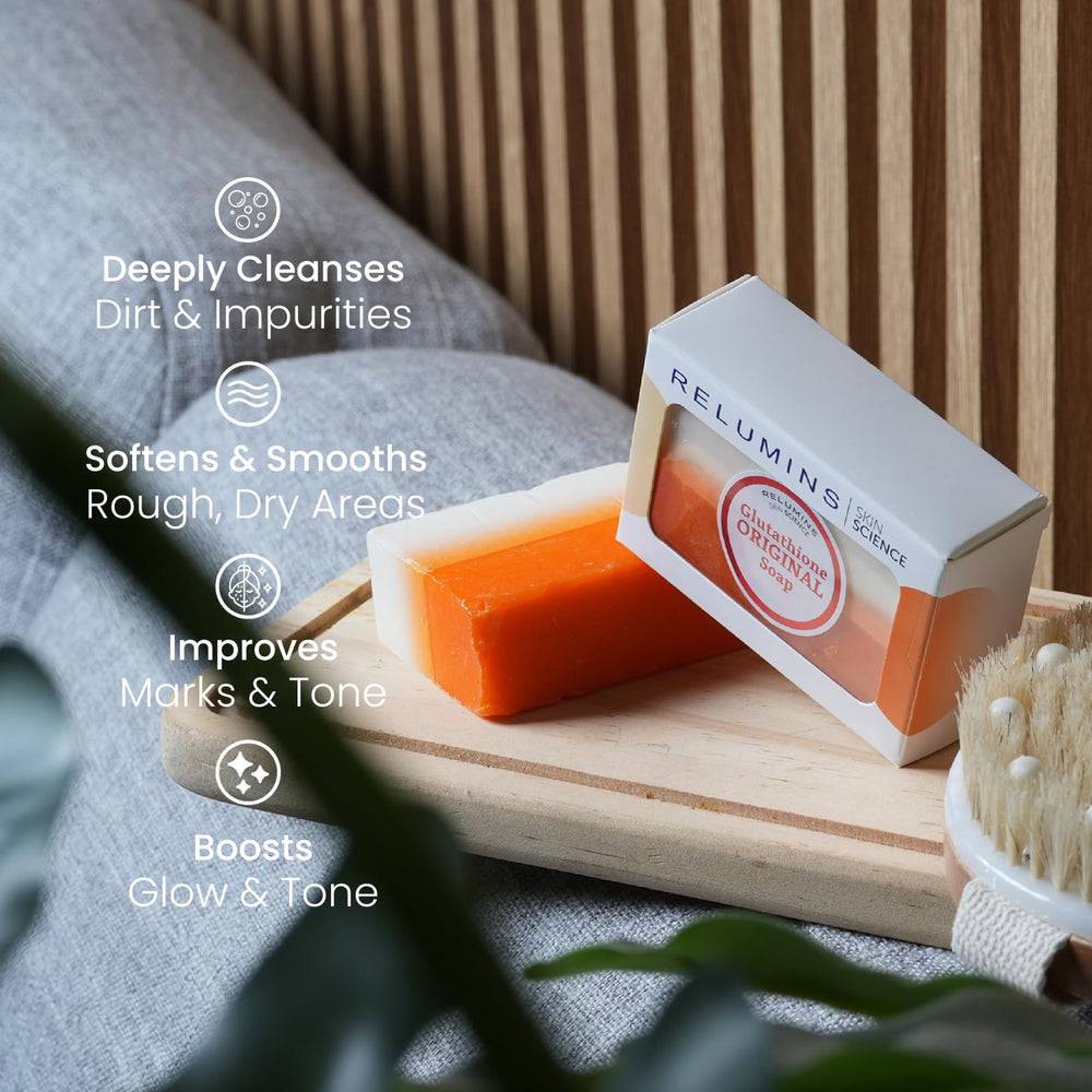Relumins glutathione soap for sensitive areas demonstrates gentle balance