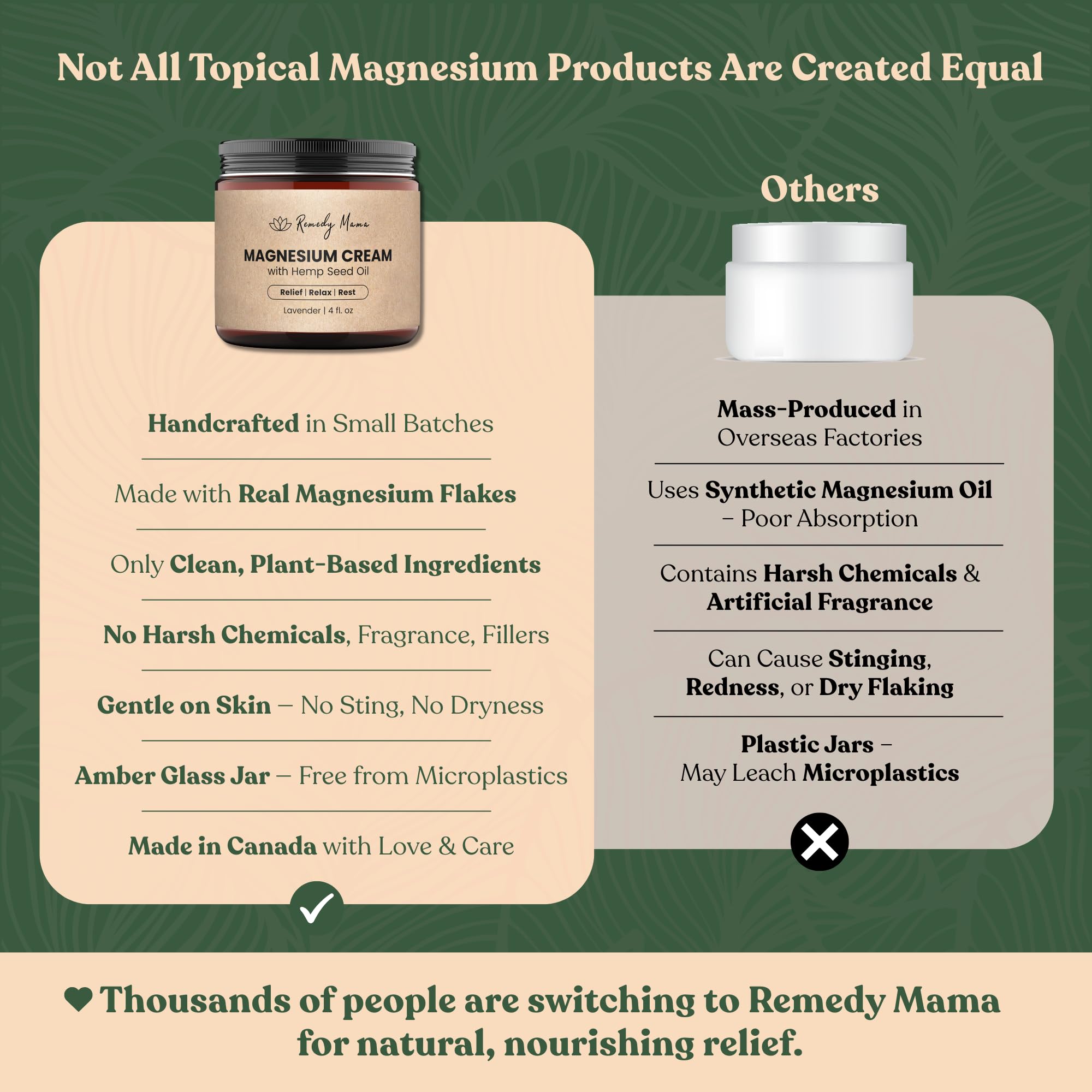 Remedy Mama ingredients label highlighting shea, mango, jojoba, hemp seed oil