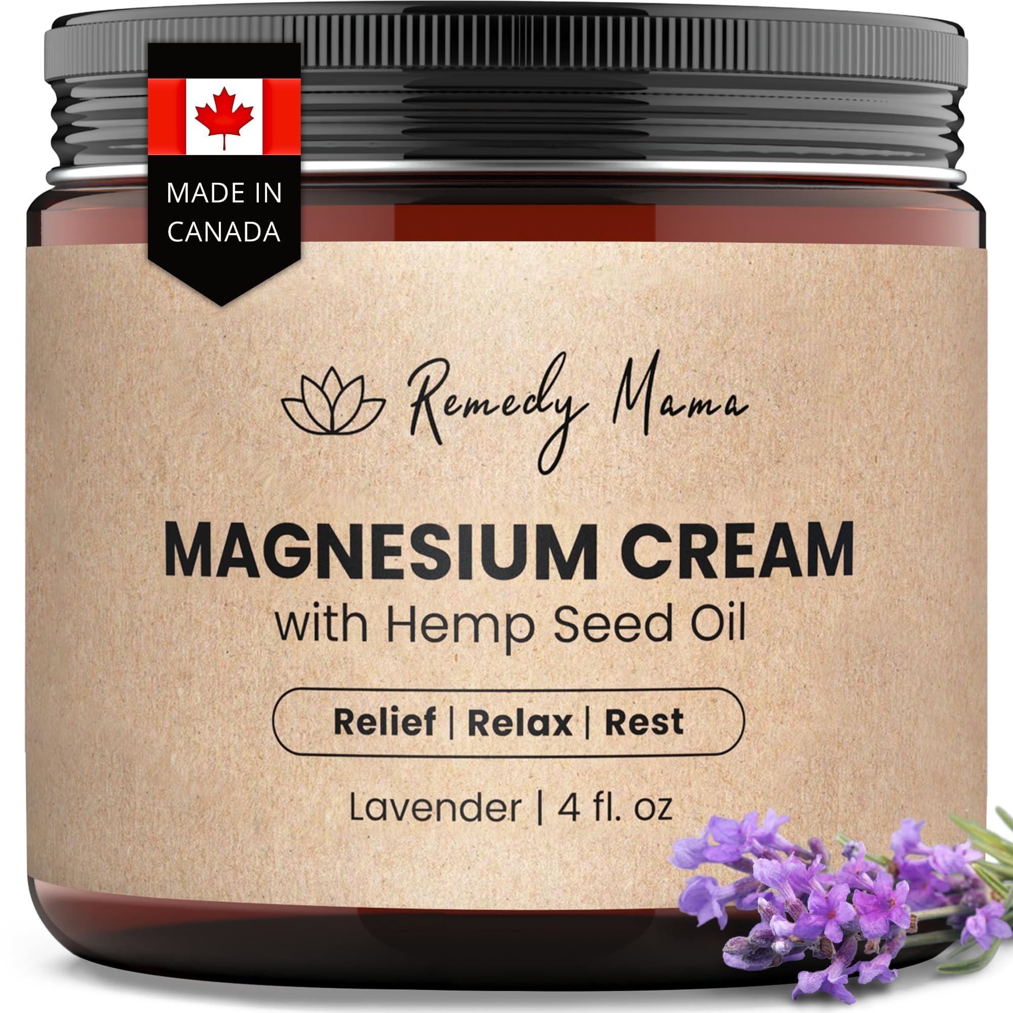 Remedy Mama Magnesium Cream bottle with lavender for calming evenings