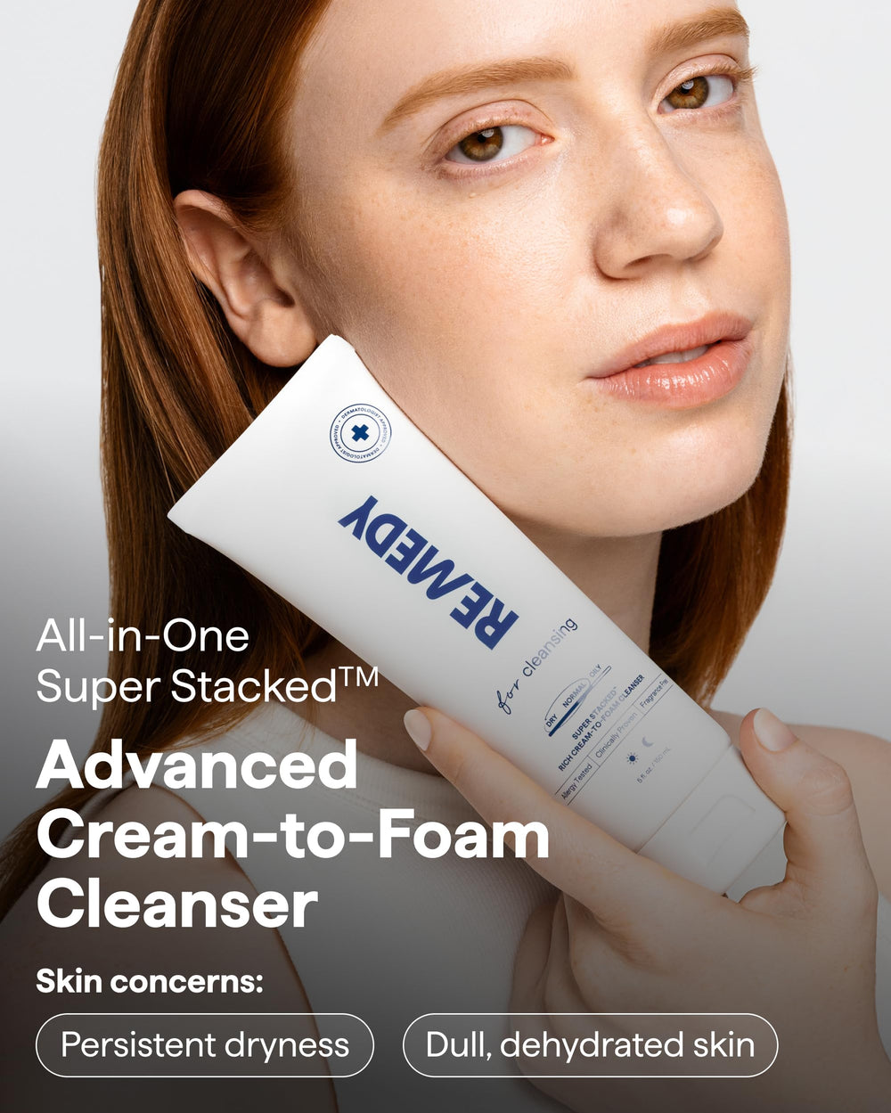 Remedy Science cream-to-foam cleanser in action, gentle cleanse that preserves moisture