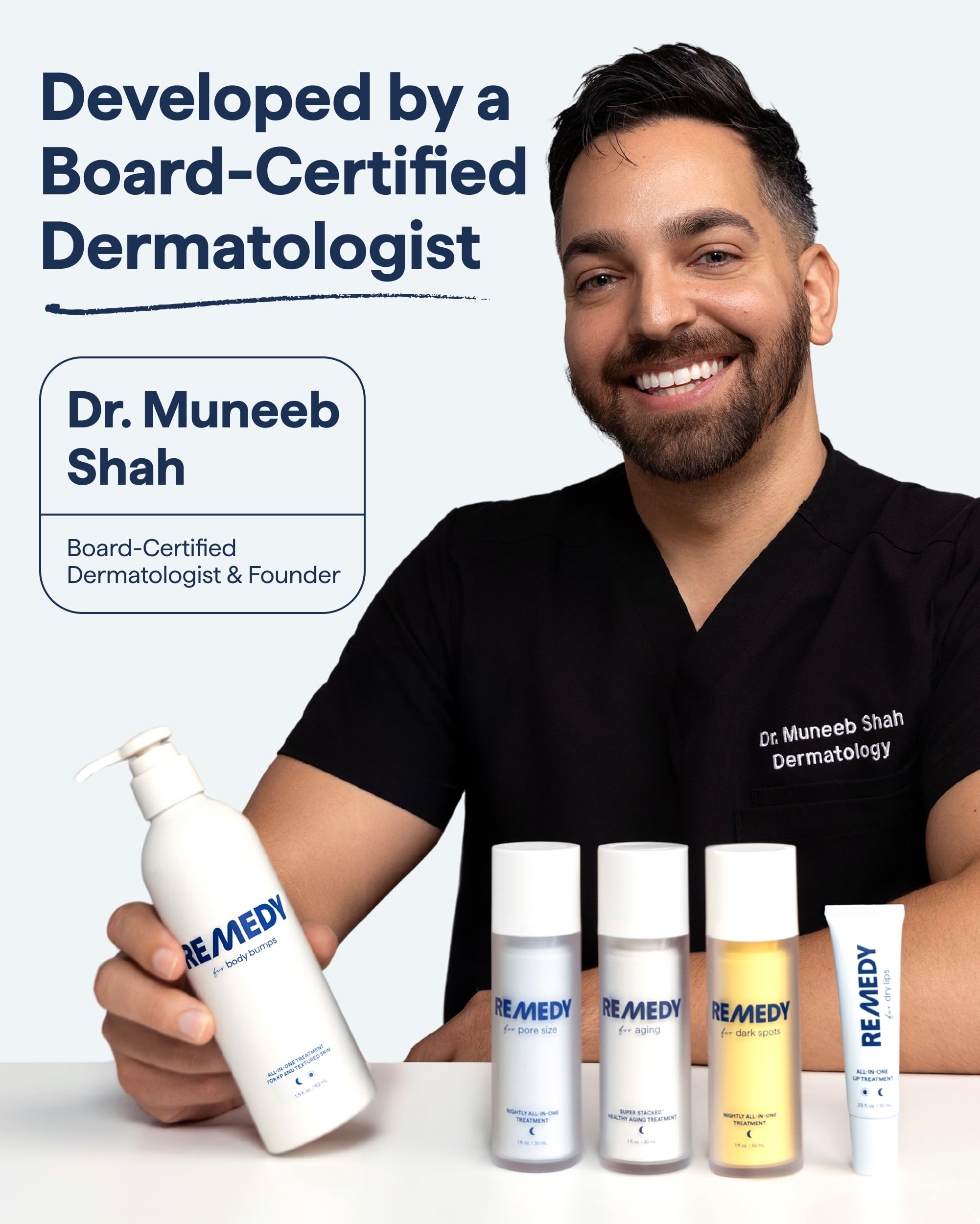 Remedy Science dermatologist-created formula bottle shown on packaging
