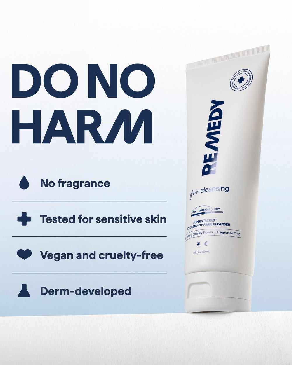 Remedy Science fragrance-free packaging designed for sensitive skin