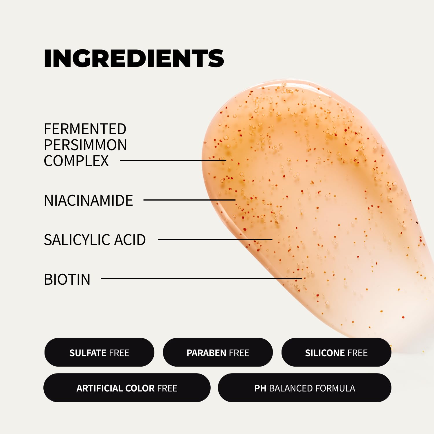 Rememberin Persimmon Shampoo walnut shell exfoliation gently removes buildup.