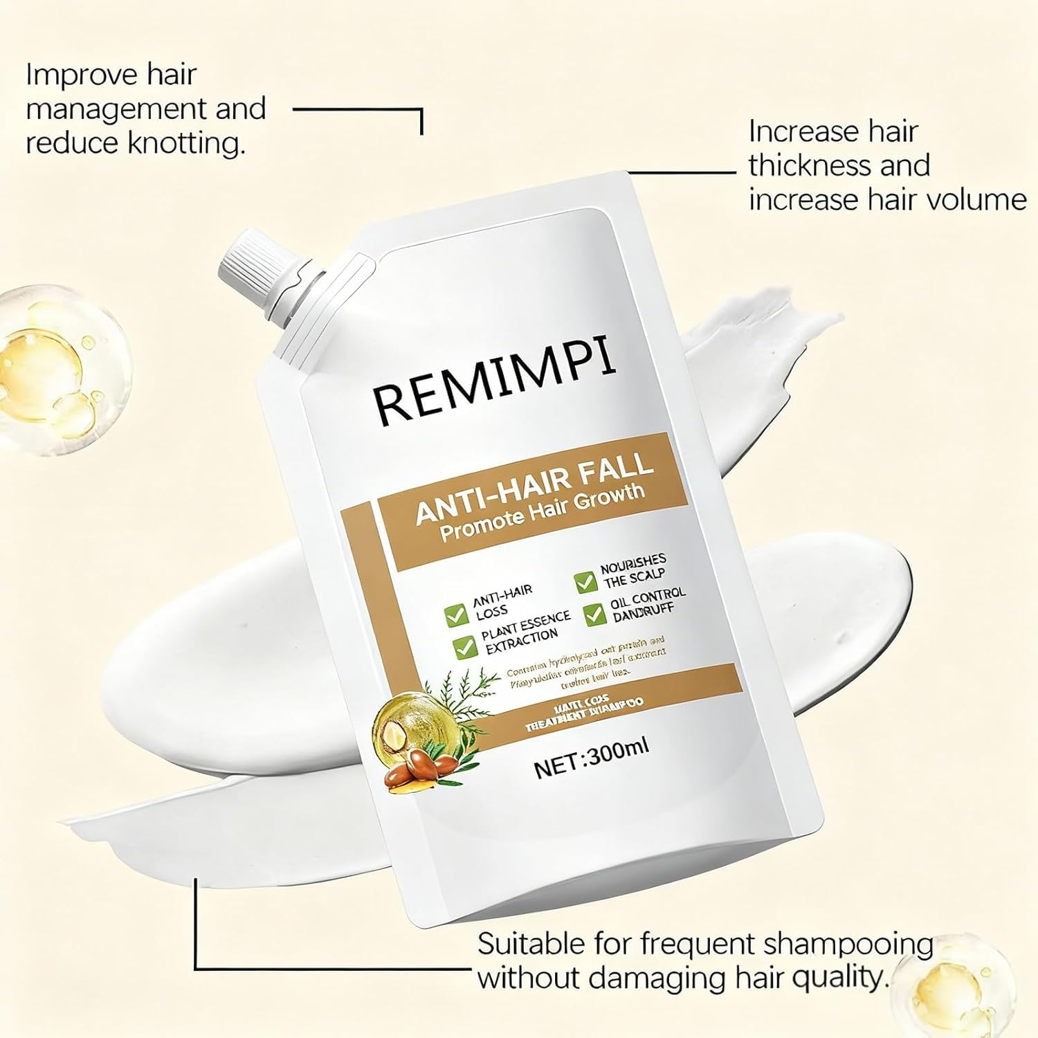 Remimpi plant extracts illustration highlighting natural nutrients for scalp vitality.