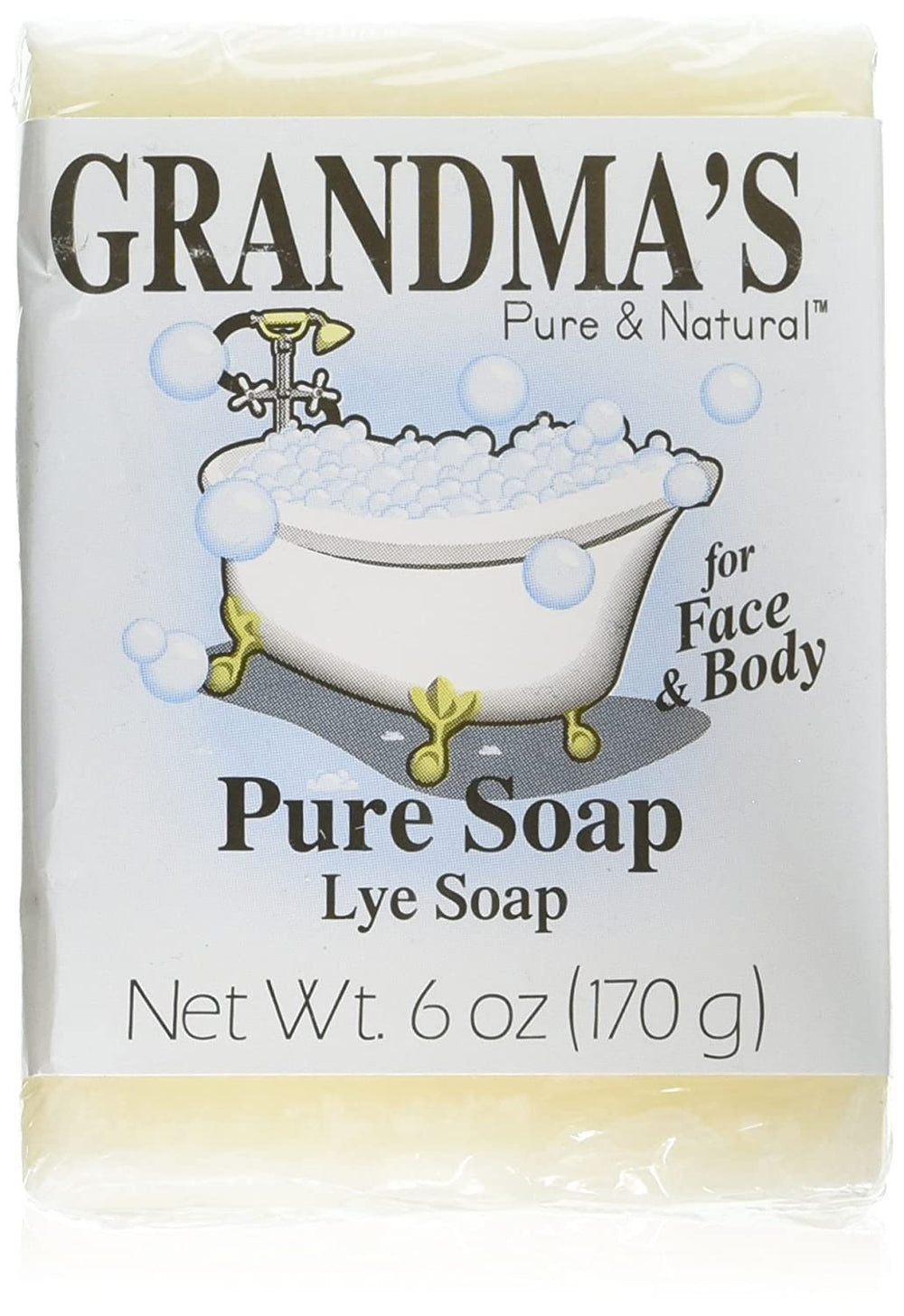 Remwood-Grandmas Pure Lye Soap Bar four-pack packaging, long-lasting value for households.