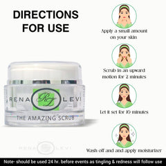 Rena Levi scrub in use shows gentle cleansing and oil balance