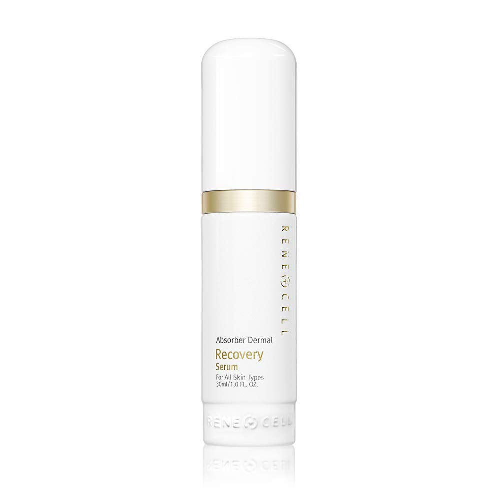 Renecell Absorber Recovery Serum bottle showcases premium packaging for smooth, hydrated skin.