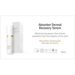 Renecell Absorber Recovery Serum packaging highlights the new 30ml size for on the go care.