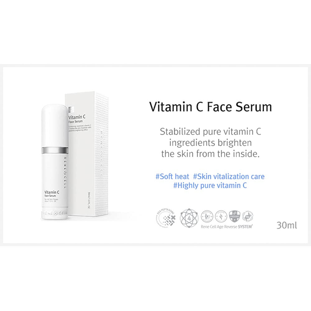 Renecell Vitamin C serum closeup texture shows fast absorption.