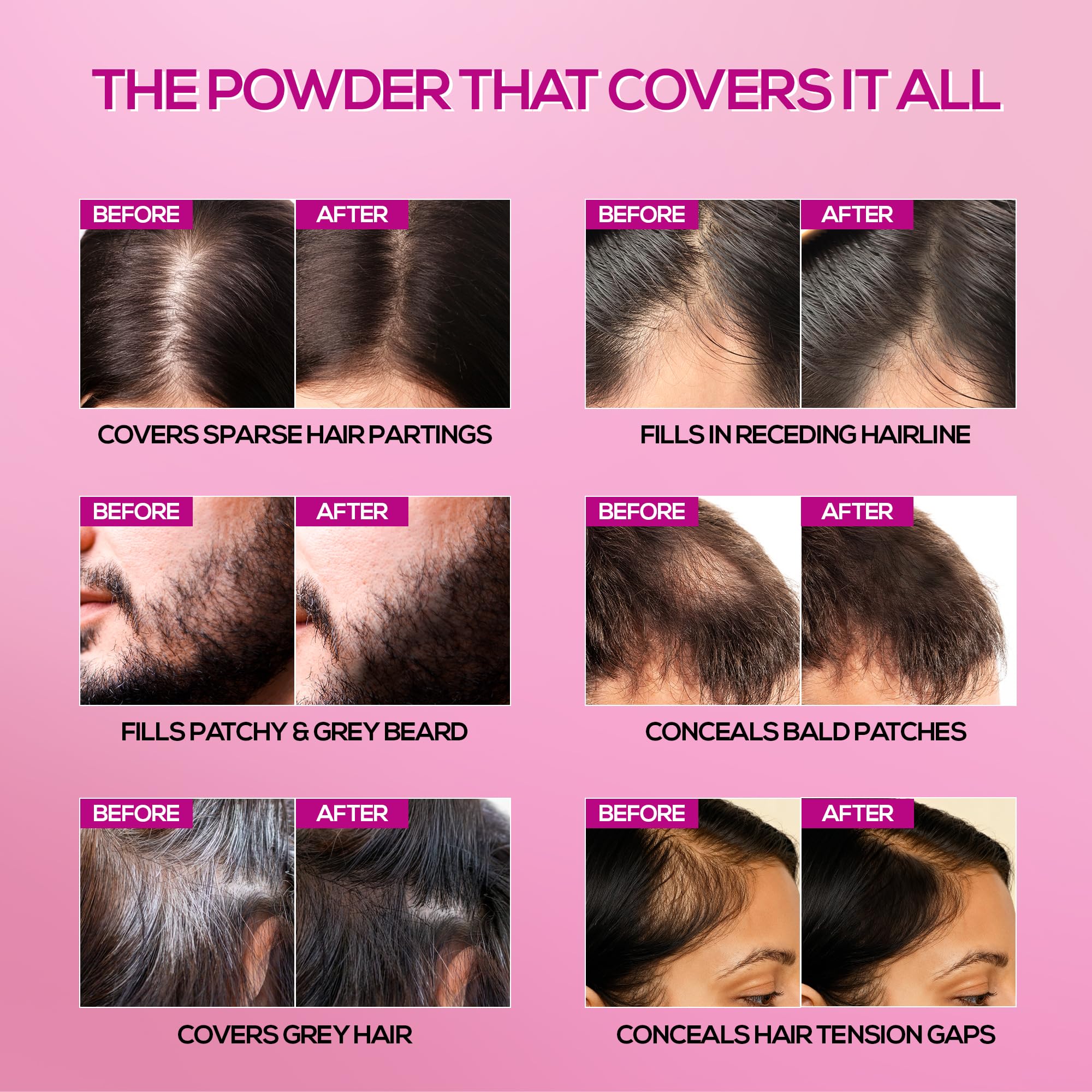 RENEE Cover-Up Hair Powder Brown compact travel jar enables easy touch-ups.