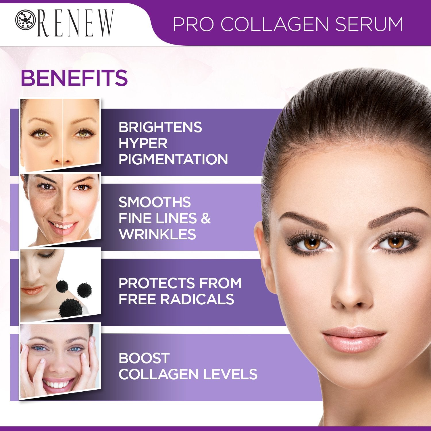 Detail shot of serum on skin showing even tone improvement.