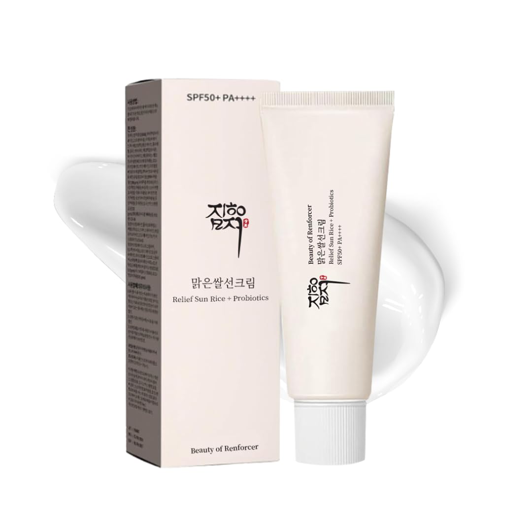 Renforcer Relief Sun packaging showcases organic UV protection for daily use.