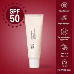 Renforcer Relief Sun tube close-up highlights lightweight, non-greasy formula in a travel-friendly size.