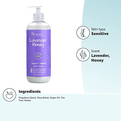 RENPURE shower gel in hand for a soothing shower experience