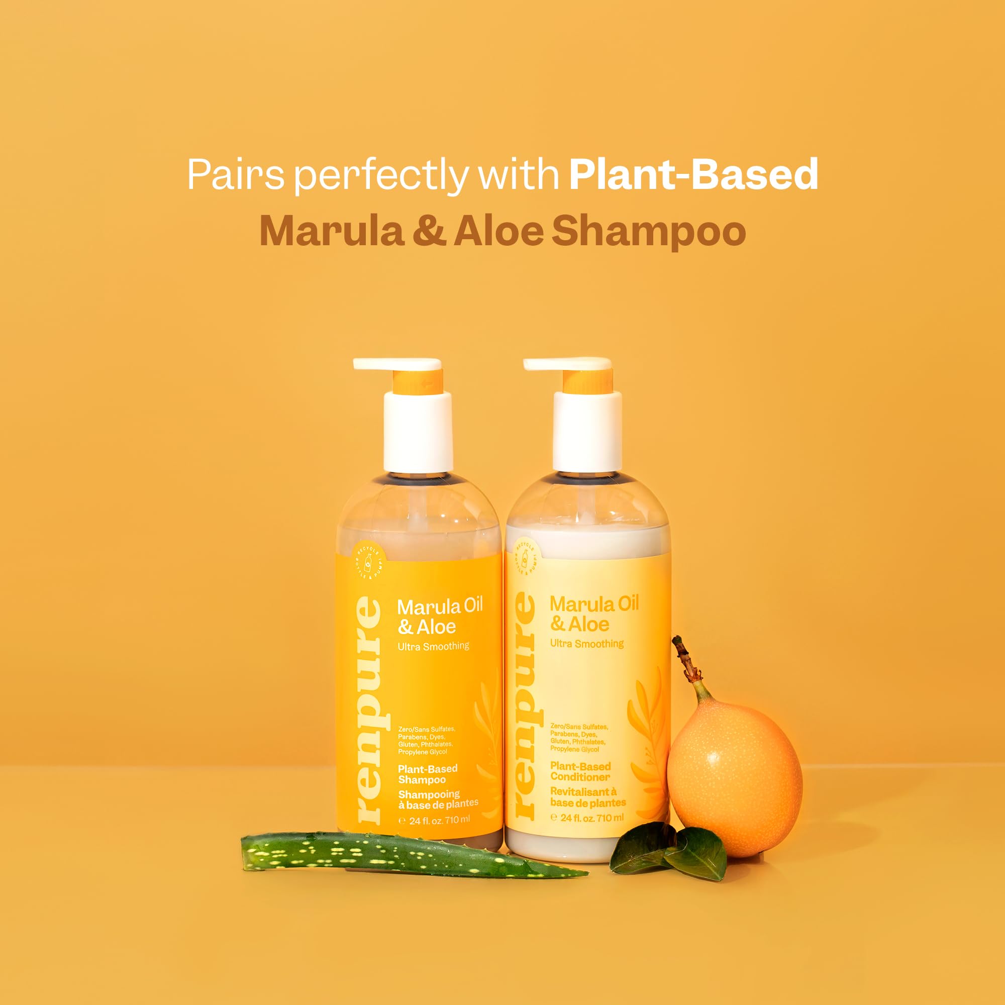 Renpure after-use shine and manageable hair following conditioner treatment