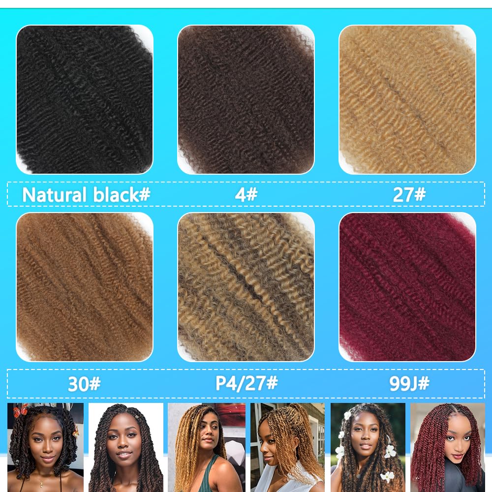 Renyarch Afro Kinky Bulk image demonstrates dreadlock extension prep
