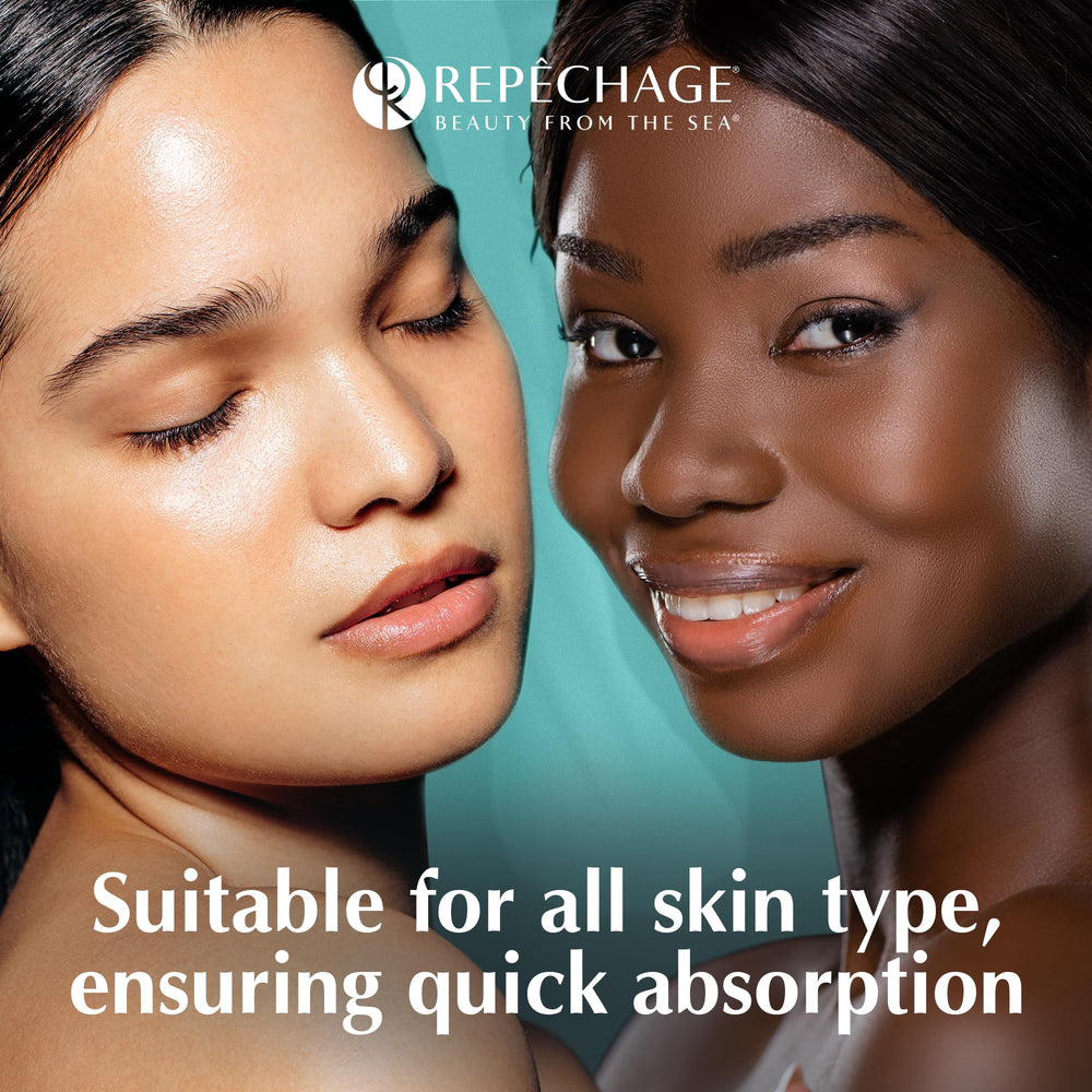 Repechage C Serum bottle label signals premium, USA-made skincare.