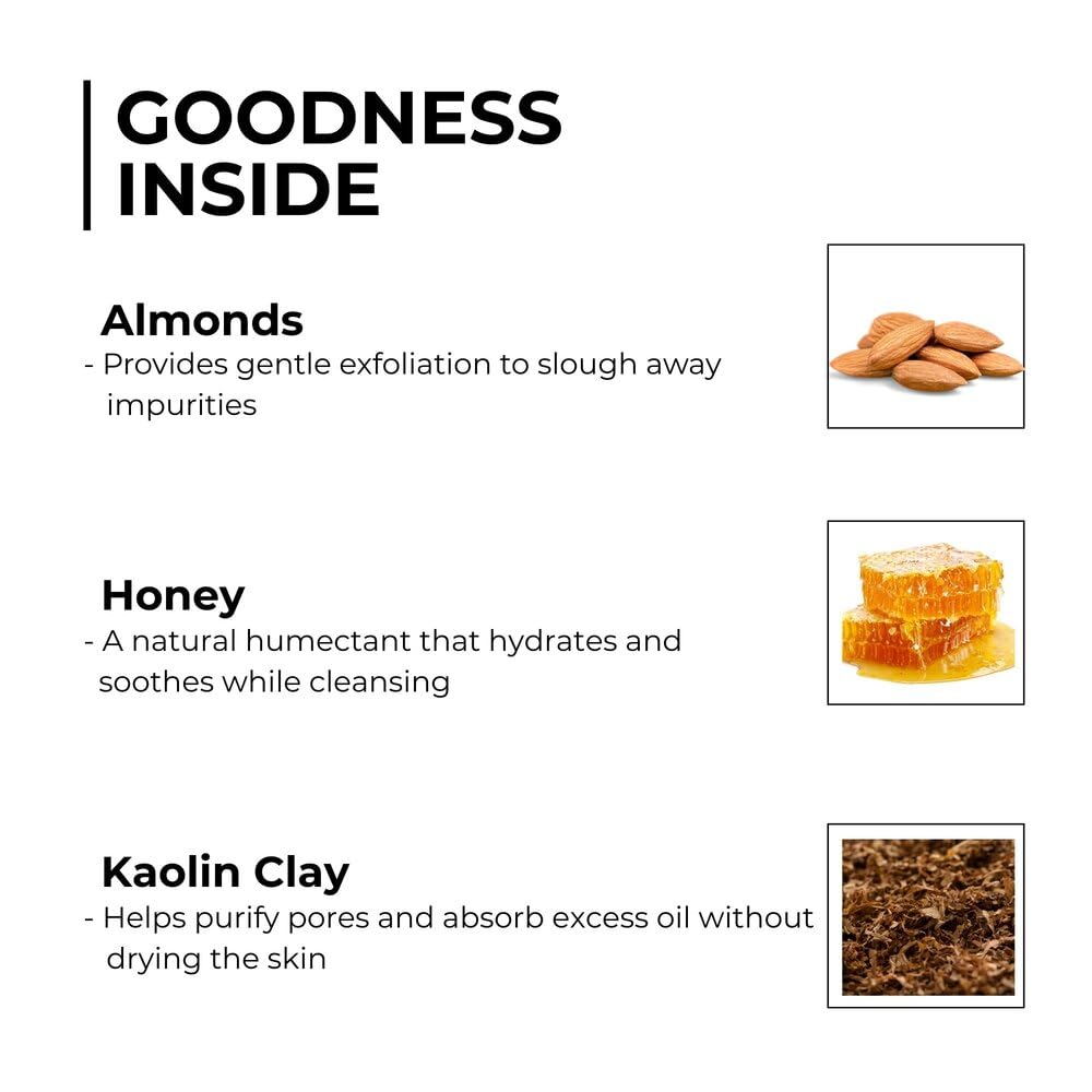 Rinsing off the scrub reveals softer skin and refined pores
