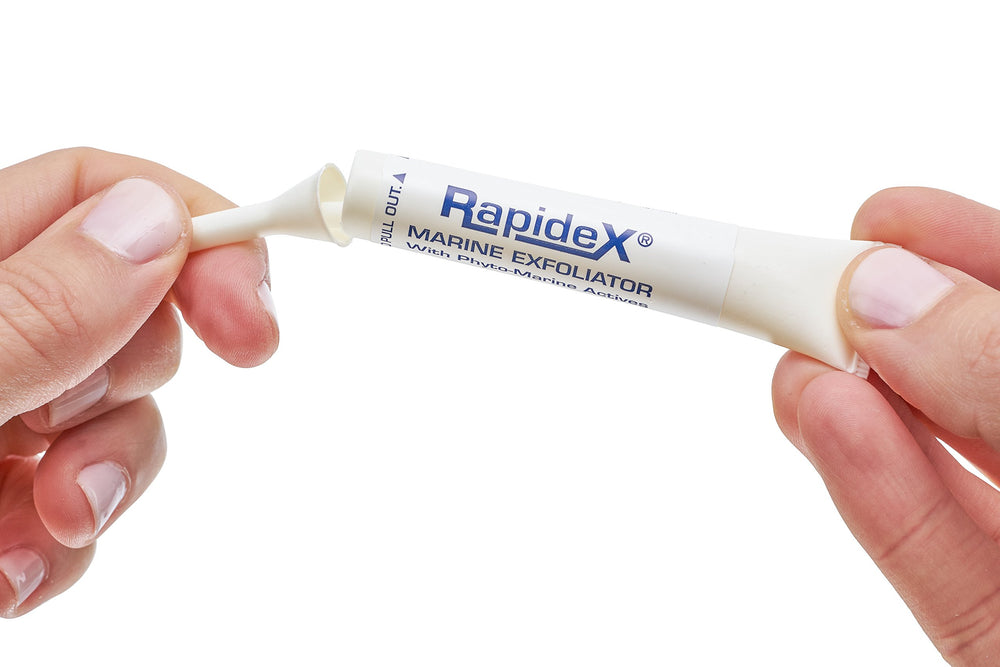 Repechage Rapidex Marine Exfoliator with q-tip applicator for precise exfoliation.