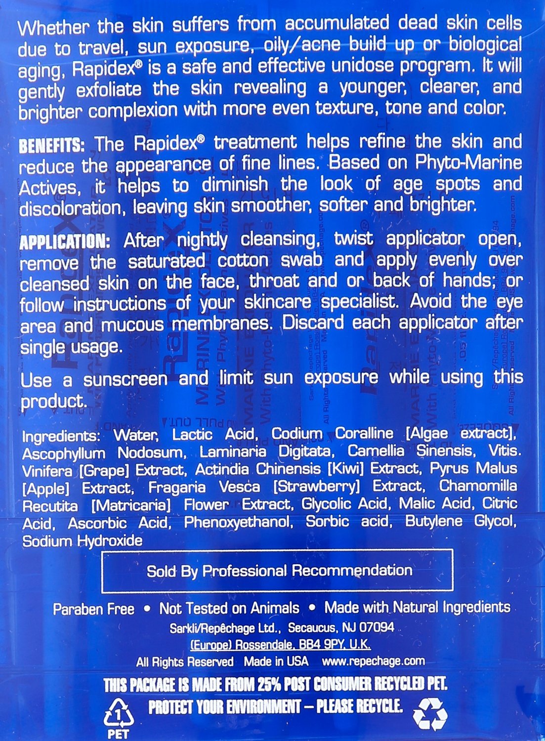 Close-up of Rapidex Marine Exfoliator scrub texture for smoother pores.