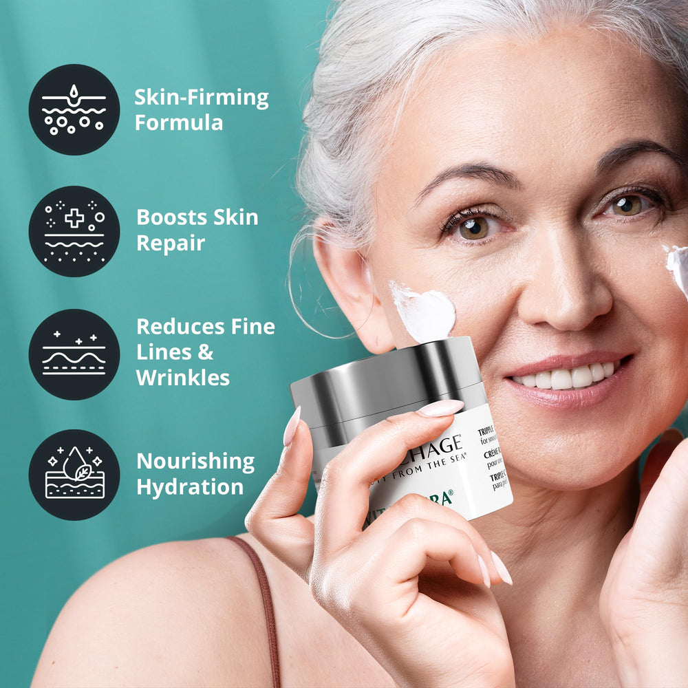 Repechage Vita Cura Triple Firming Cream face and neck application promotes even coverage for daily care.