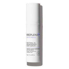 Replenix Anti-Aging Retinol 5X bottle on a clean surface for daily rejuvenation.