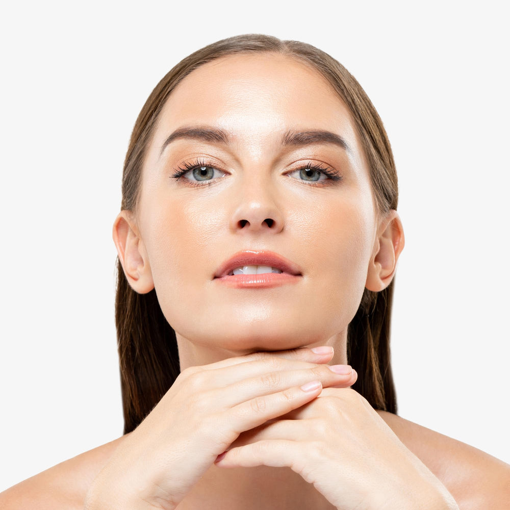Close-up under-eye area after application shows subtle brightening effect