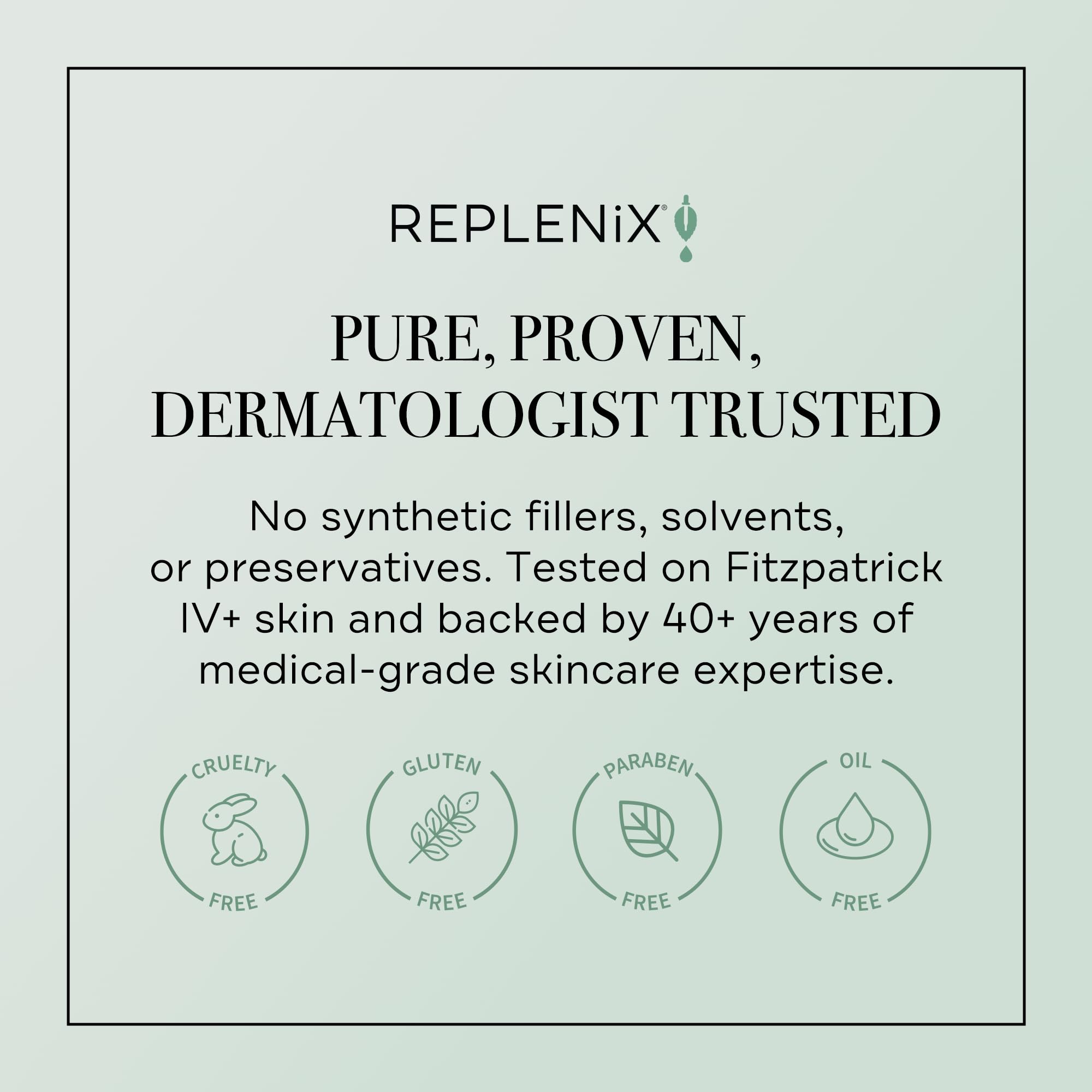 Replenix daily-use routine demonstrates seamless under makeup wear