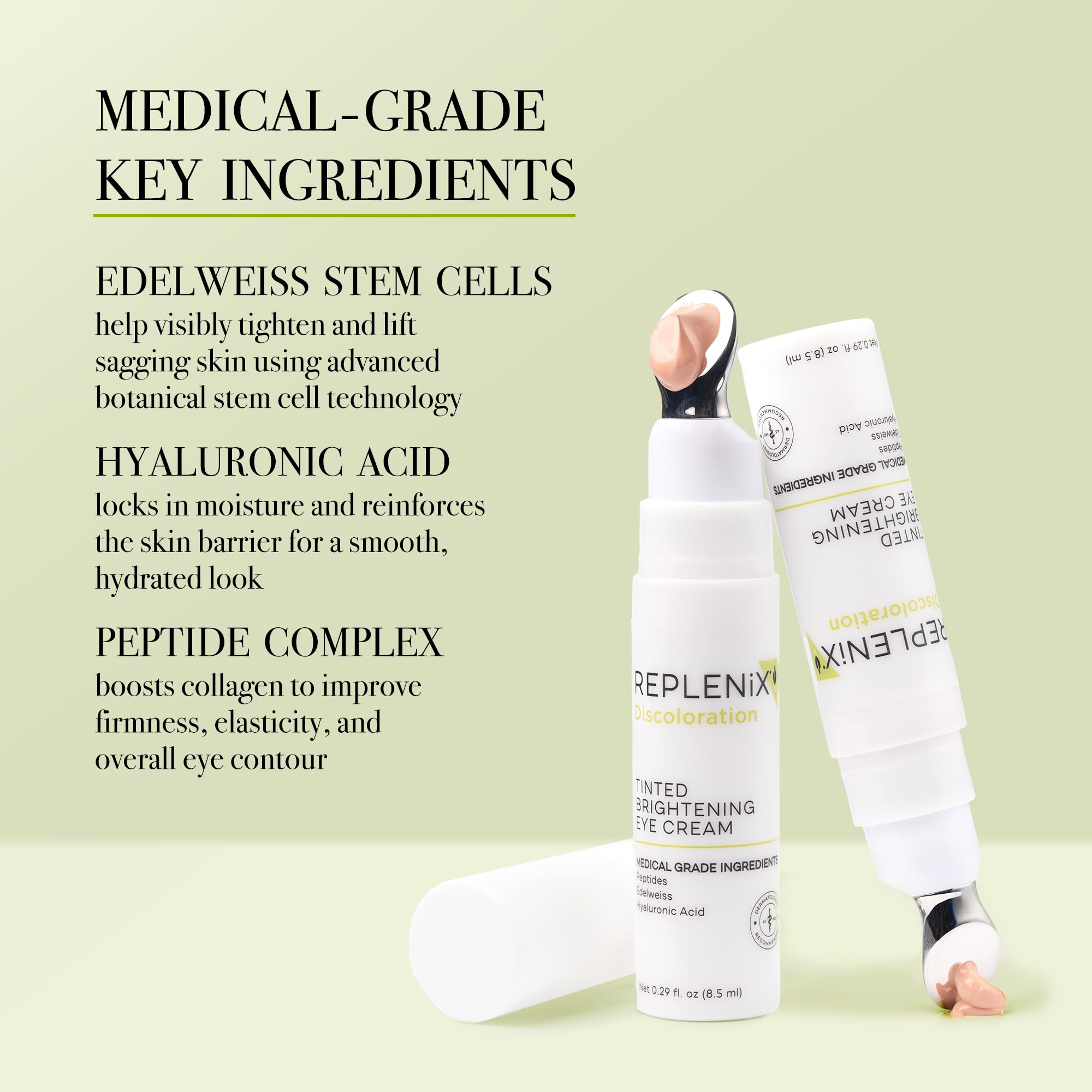 Replenix eye cream with peptides firms delicate under-eye skin