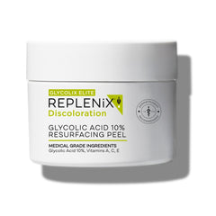 Replenix Glycolic 10% pad close-up shows exfoliating texture for smoother skin