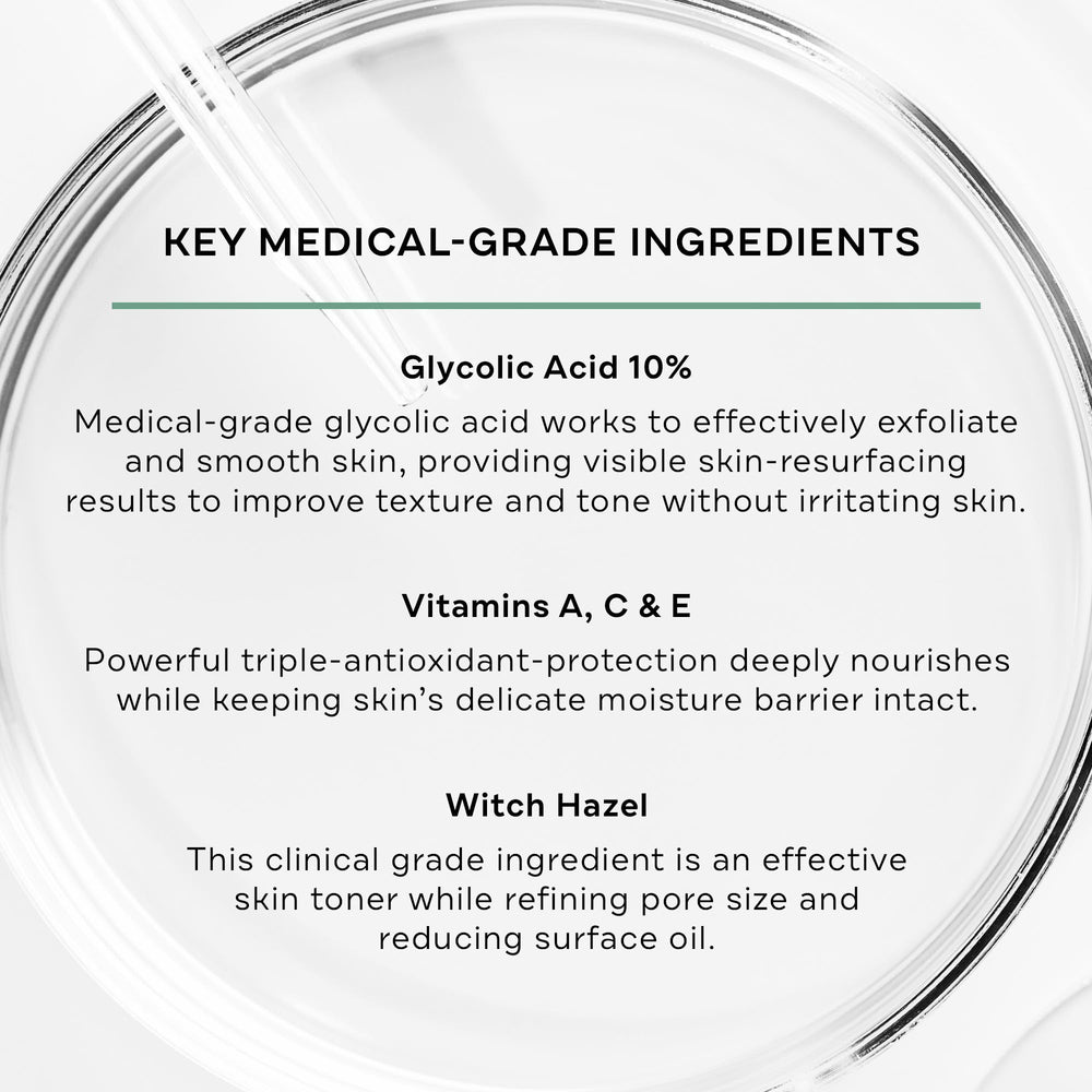 Replenix Glycolic 10% pad texture reveals pre-soaked surface for easy use
